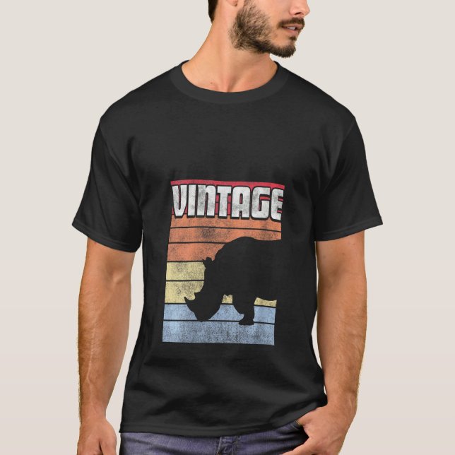Camiseta Rinocerontes Rinocerontes Mulheres Estilo Retroati (Frente)