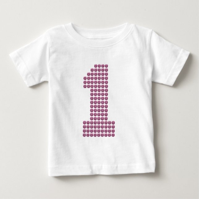 Camiseta Rinotraqueíte Impressa Rinestone Primeiro Aniversá (Frente)