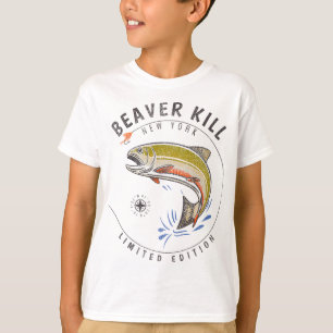 Camiseta Rio Beaverkill Nova York Pesca com Mosca Lembrança
