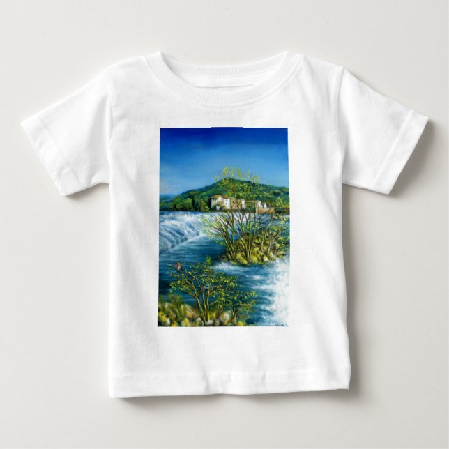 Camiseta RIO DE ARNO NA Paisagem Toscana ROVEZZANO Florence (Frente)