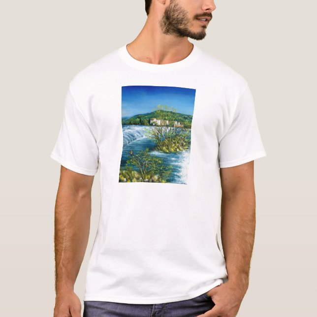 Camiseta RIO DE ARNO NA Paisagem Toscana ROVEZZANO Florence (Frente)