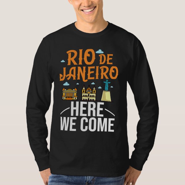 Camiseta Rio de Janeiro Brazil City Trip Skyline Map Travel (Frente)