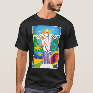 Camiseta Rio de Janeiro Cristo Redentor Brasil Skyline Silh