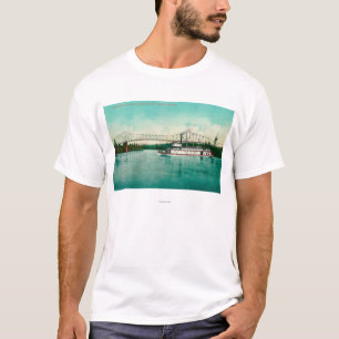 Camiseta Rio de Willamette e ponte do aço em Albany