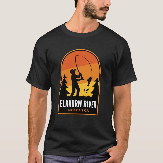 Camiseta Rio Elkhorn Nebraska Pesca (Frente)