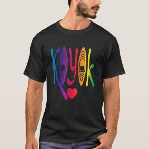 Camiseta Rio Kayaking Heart Para Barco De Trip Do Lago Kaya