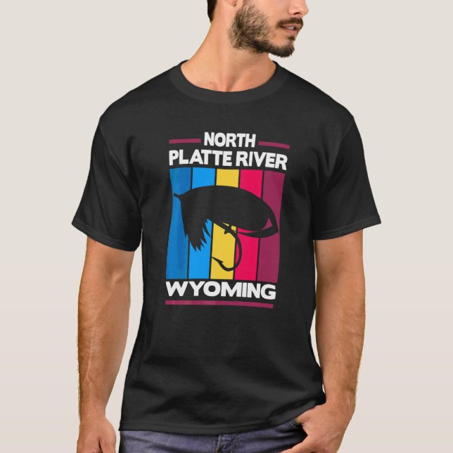 Camiseta Rio North Platte Wyoming Pesca com Mosca (Frente)