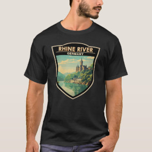 Camiseta Rio Reno Alemanha Seção Viagem Art Vintage