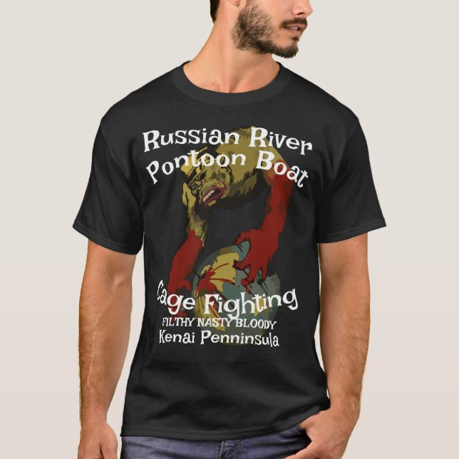 Camiseta Rio Russo da Península de Kenai Cage Fighting (Frente)