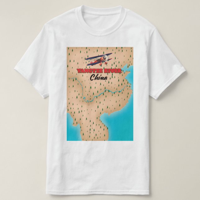 Camiseta Rio Yangtze China - poster (Frente do Design)