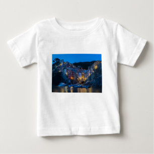 Camiseta Riomaggiore à noite Cinque Terre Liguria Itália