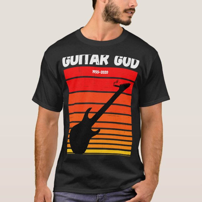 Camiseta RIP Eddie Tributa guitarra de DEUS RETRO GUITAR co (Frente)
