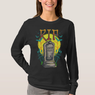 Camiseta RIP Funções de Gênero Halloween LGBT Tombstone Non