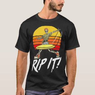 Camiseta Rip It Disk Golf Driver Skeleton Vintage Skul