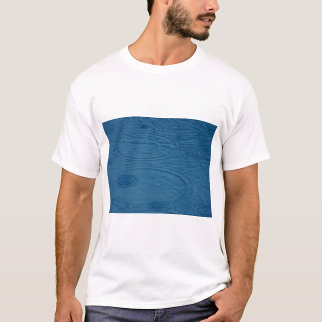 Camiseta Ripais De Chuva (Ondas De Água Azul) (Frente)