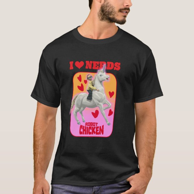 Camiseta Ripple Junction x Robot Chicken Eu Amo Nerds Monta (Frente)