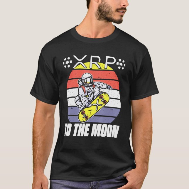 Camiseta Ripple XRP Astronaut Retro Sunset Blocchain 1 (Frente)