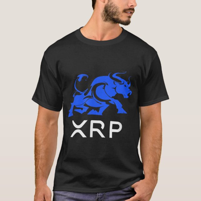 Camiseta Ripple XRP BULLRUN para a marca de criptomoeda MOO (Frente)