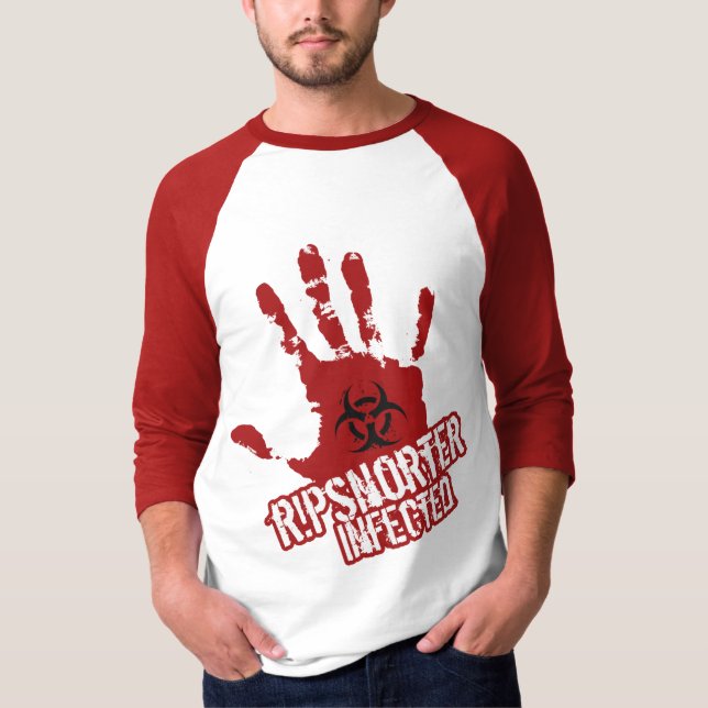 Camiseta Ripsnorter contaminou o 3/4 de Raglan básico da (Frente)