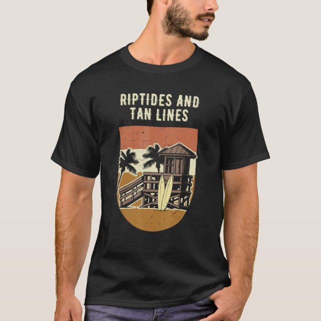Camiseta Riptides e Tan Lines Praia Banho-do-sol (Frente)