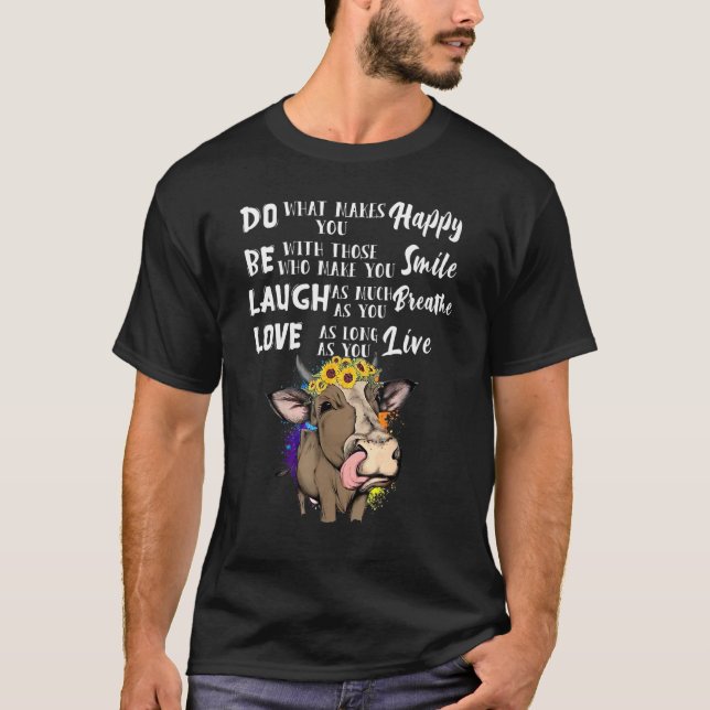 Camiseta Rir De Amor O Que Faz Você Feliz Vaca (Frente)