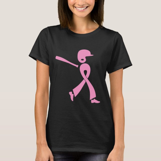 Camiseta Riscar o Cancer da mama Sensibilização Brisas Rosa (Frente)