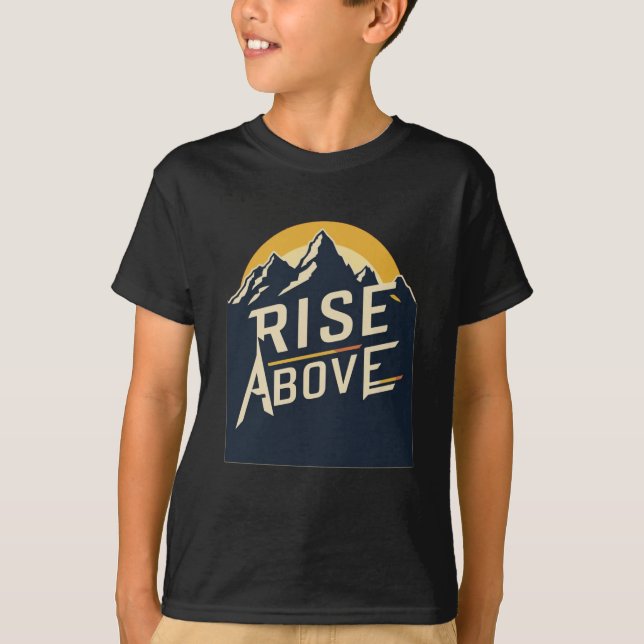 Camiseta "Rise Acima das Crianças" com Montanha Su (Frente)