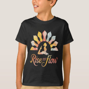 Camiseta Rise And Flow Yoga Meditação ao Nascer do Sol Lanc