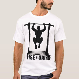 Camiseta Rise & Grind Calistenia Intensa Silhueta de Rema