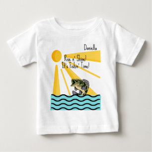Camiseta "Rise n' Shine! É Hora de Pescar!" Personalizado