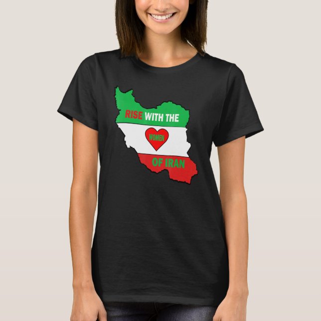 Camiseta Rise with the women of Iran Freedom flag girls (Frente)