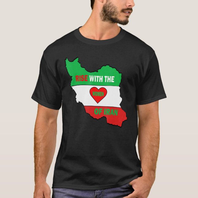 Camiseta Rise with the women of Iran Freedom flag girls (Frente)