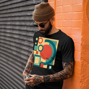 Camiseta Risógrafo geométrico de retrô-safra, risoprint