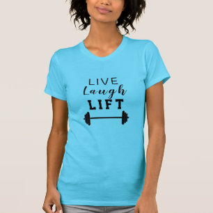 Camiseta Risos ao vivo Levantar pesos e barba de luz