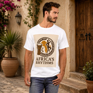 Camiseta Ritmos Tribais Elegantes da África Dança do Tambor