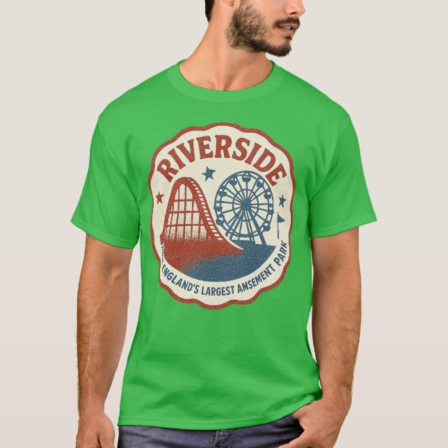 Camiseta Riverside Amusement Park - Agawam, MÃES (Frente)