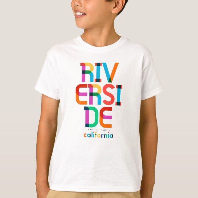 Camiseta Riverside California Meio século, Pop Art, (Frente)
