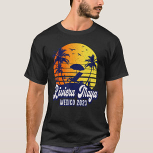 Camiseta Riviera Maya 2023 México Sunset Beach Retro
