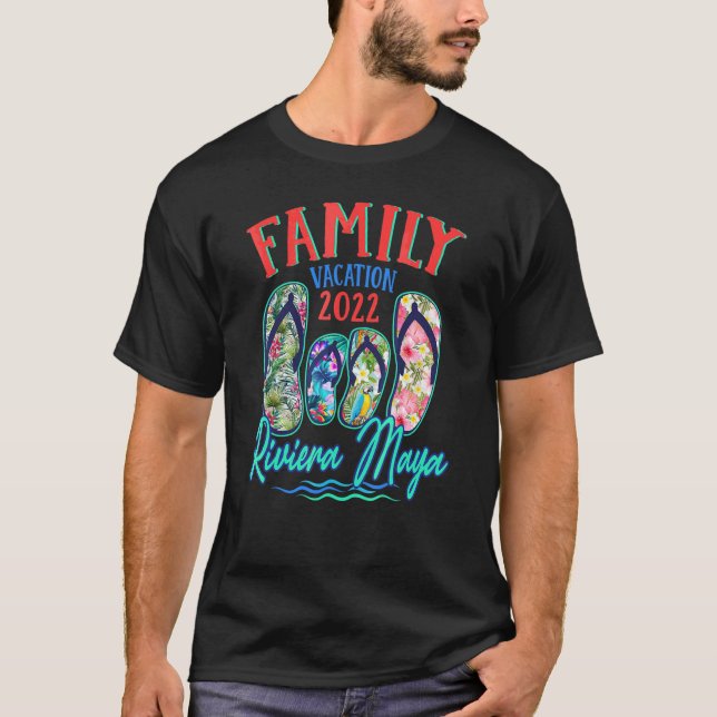 Camiseta Riviera Maya Família de Chinelos de 2022 no México (Frente)