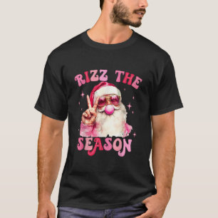 Camiseta Rizz A Temporada Papai Noel Rosa Chiclete De Natal