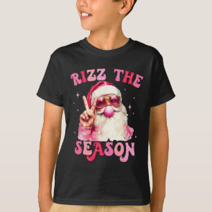 Camiseta Rizz A Temporada Papai Noel Rosa Chiclete Rizzmas