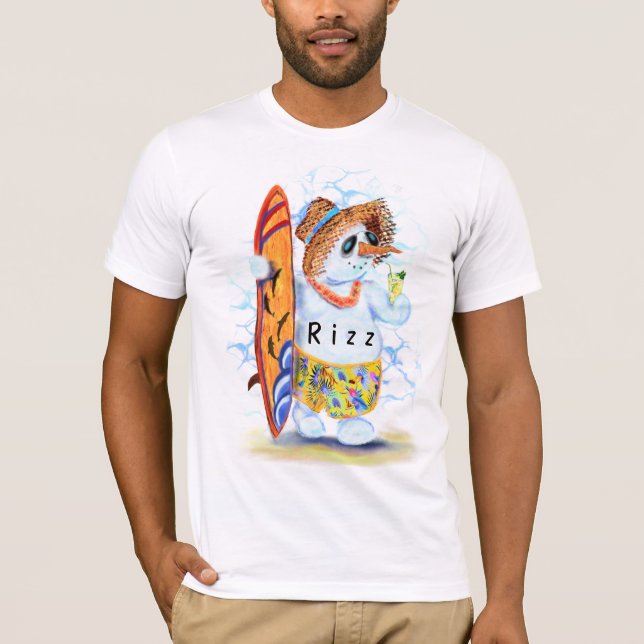 Camiseta Rizz Boneco de Neve Surfista (Frente)