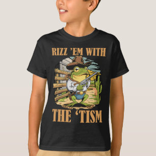 Camiseta Rizz Em Com O Tism Piada De Autismo Cowboy Sapo Me