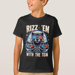 Camiseta Rizz Em Com O Tism Retro Vintage Raccoon Meme A