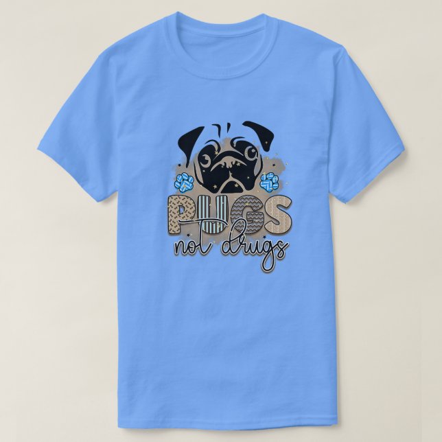 Camiseta Rms003118 pugs não drogas (Frente do Design)