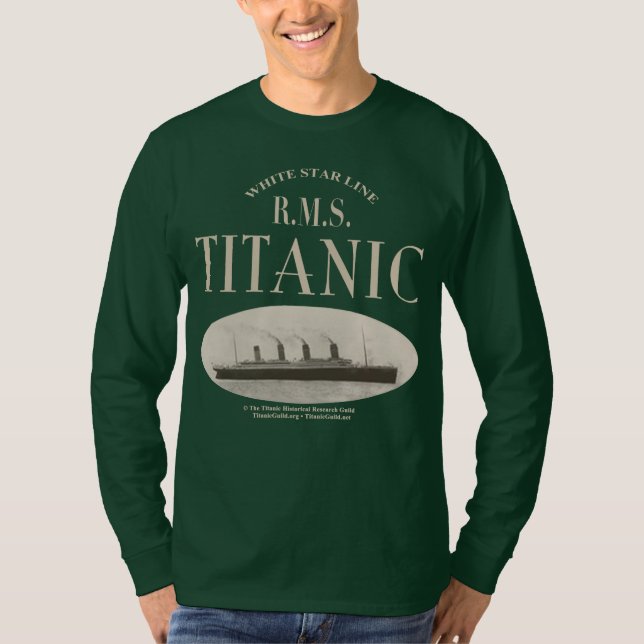 Camiseta RMS - Navio Fantasma Titanic Sepia Long Sleeve T S (Frente)