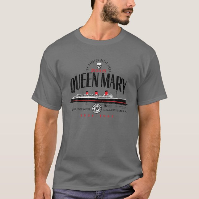 Camiseta RMS Queen Mary O Oceano Atlântico Norte A Partir D (Frente)