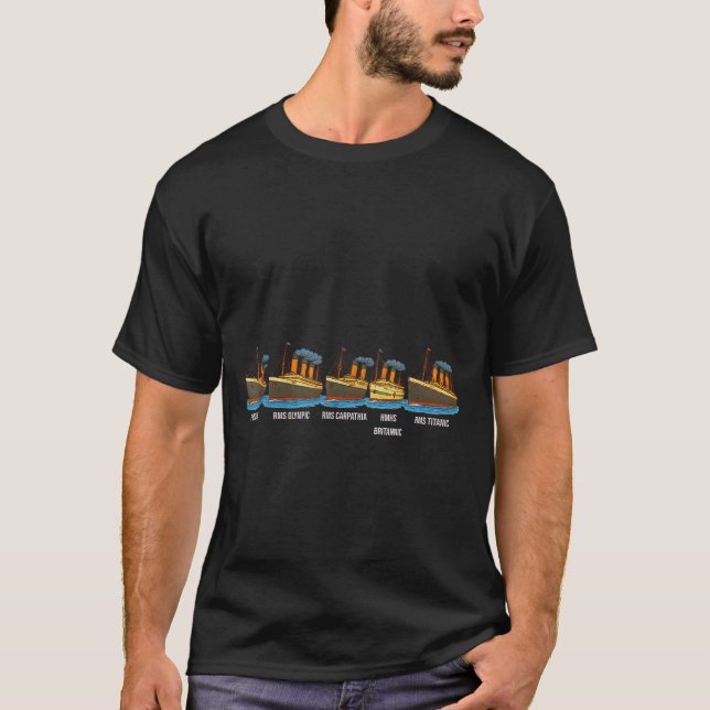 Camiseta Rms Titanic Britannic Poseidon Carpathia Familiar  (Frente)