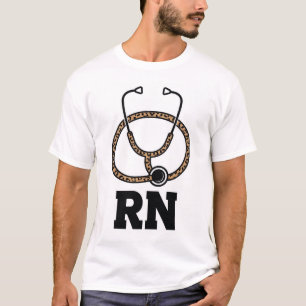 Camiseta RN Estetoscópio Leopardo