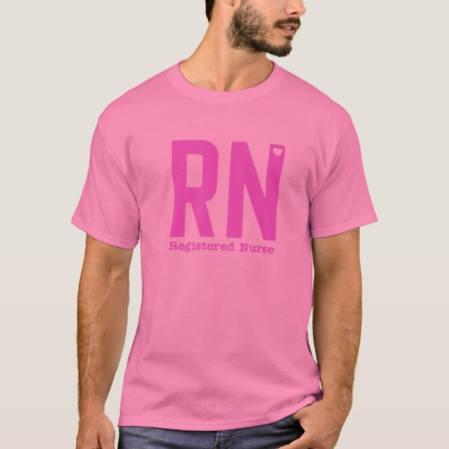 Camiseta RN Registrou Que Enfermeira Cute Rosa S Rosa Para  (Frente)